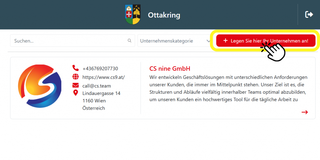 Unternehmen anlegen Ottakring.Services.